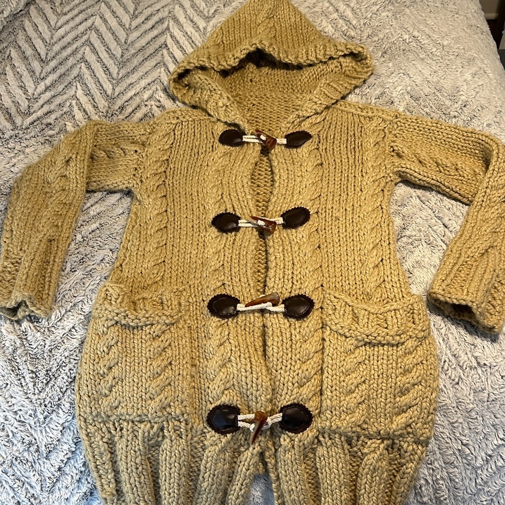 Christy Dawn inspired hand knit cable fisherman’s sweater xs/s